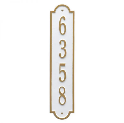 Whitehall 3007 Arch Marker Estate Lawn Address Plaque in White and Gold