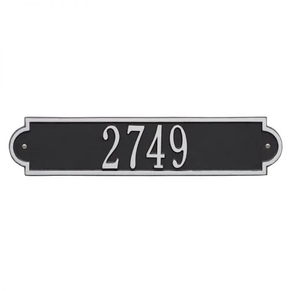 Whitehall 3008 Arch Marker Estate Lawn Address Plaque in Black and Silver
