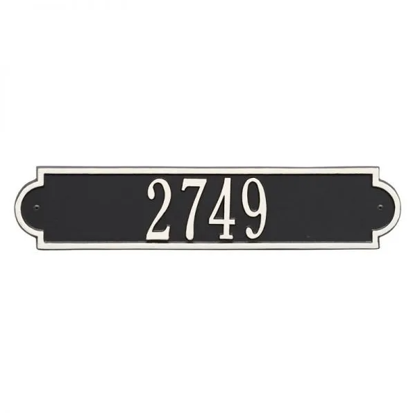 Whitehall 3008 Arch Marker Estate Lawn Address Plaque in Black and White