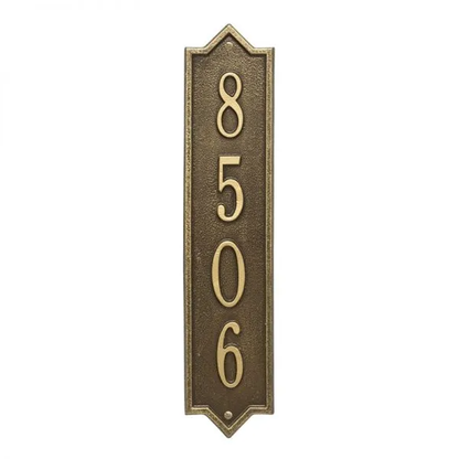 Whitehall 3009 Arch Marker Estate Wall Address Plaque in Antique Brass