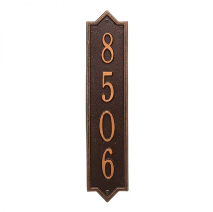 Whitehall 3009 Arch Marker Estate Wall Address Plaque in Antique Copper