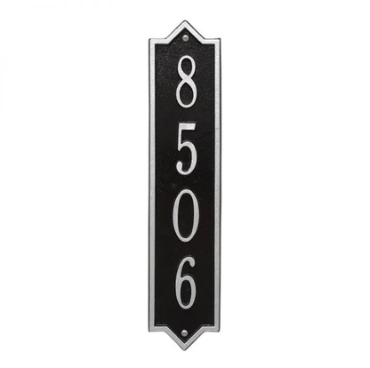 Whitehall 3009 Arch Marker Estate Wall Address Plaque in Black and Silver