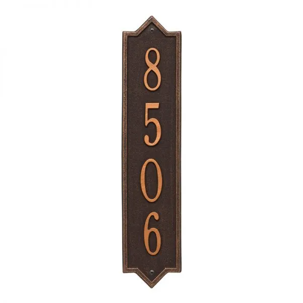 Whitehall 3009 Arch Marker Estate Wall Address Plaque in Oil Rubbed Bronze