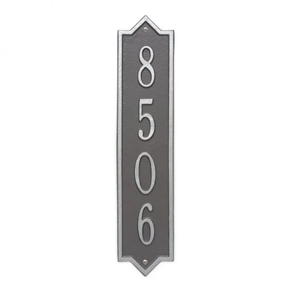 Whitehall 3009 Arch Marker Estate Wall Address Plaque in Pewter and Silver