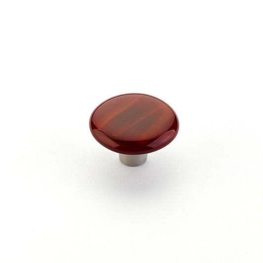 Schaub Ice, Round Scarlet Silk Round Knob
