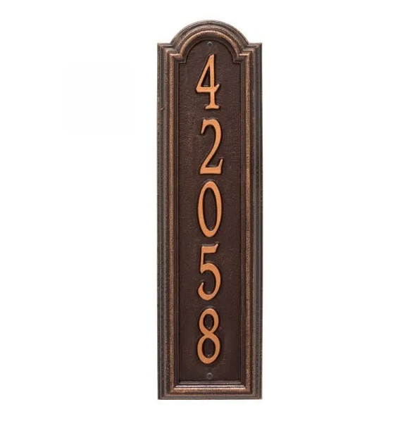 Whitehall 3779 Arch Marker Estate Lawn Address Plaque in Antique Copper