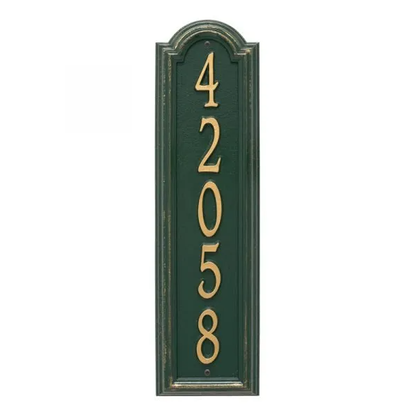 Whitehall 3779 Arch Marker Estate Lawn Address Plaque in Green and Gold