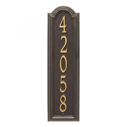 Whitehall 3779 Arch Marker Estate Lawn Address Plaque in Bronze and Gold