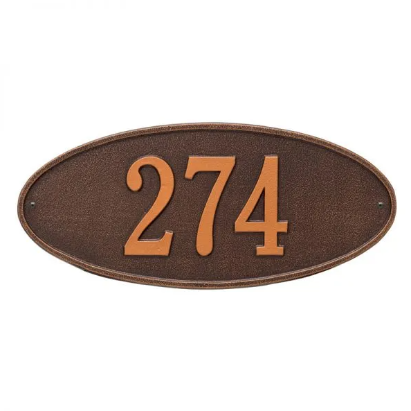 Whitehall 4003 Arch Marker Estate Wall Address Plaque in Antique Copper