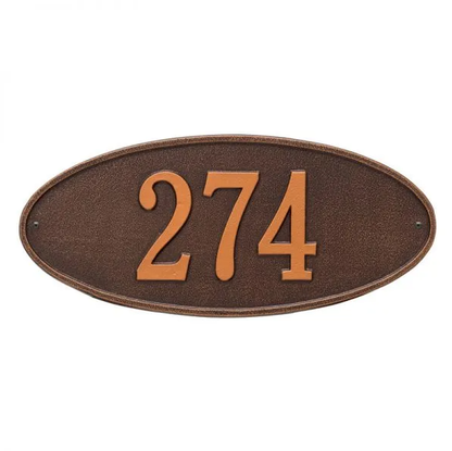 Whitehall 4003 Arch Marker Estate Wall Address Plaque in Antique Copper