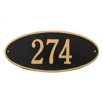 Whitehall 4003 Arch Marker Estate Wall Address Plaque in Black and Gold
