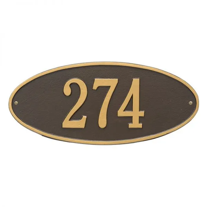 Whitehall 4003 Arch Marker Estate Wall Address Plaque in Bronze and Gold