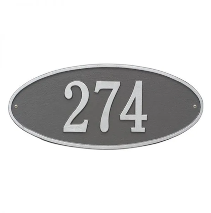Whitehall 4003 Arch Marker Estate Wall Address Plaque in Pewter and Silver
