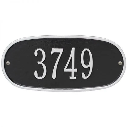 Whitehall 4004 Arch Marker Estate Wall Address Plaque in Black and Silver