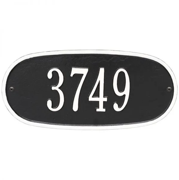Whitehall 4004 Arch Marker Estate Wall Address Plaque in Black and White
