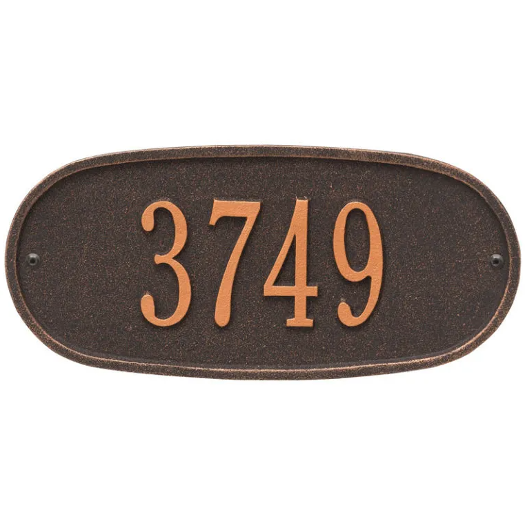 Whitehall 4004 Arch Marker Estate Wall Address Plaque in Oil Rubbed Bronze