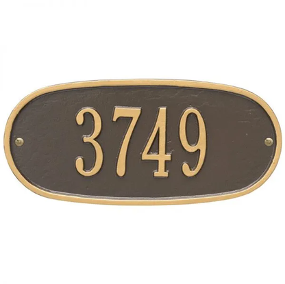 Whitehall 4004 Arch Marker Estate Wall Address Plaque in Bronze and Gold