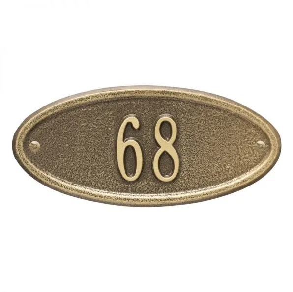 Whitehall 4008 Petite Arch Marker Estate Wall Address Plaque in Antique Brass
