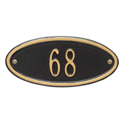 Whitehall 4008 Petite Arch Marker Estate Wall Address Plaque in Black and Gold