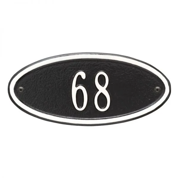 Whitehall 4008 Petite Arch Marker Estate Wall Address Plaque in Black and White