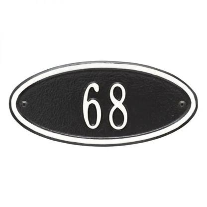Whitehall 4008 Petite Arch Marker Estate Wall Address Plaque in Black and White