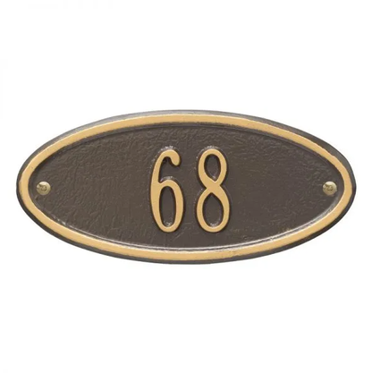 Whitehall 4008 Petite Arch Marker Estate Wall Address Plaque in Bronze and Gold