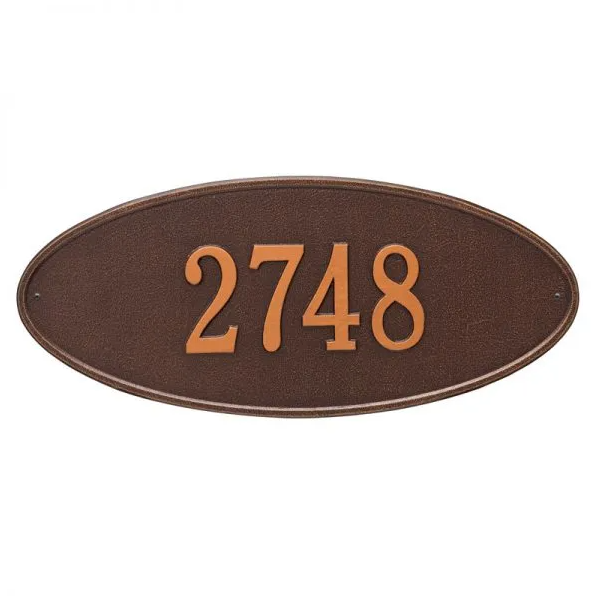 Whitehall 4009 Arch Marker Estate Wall Address Plaque in Antique Copper