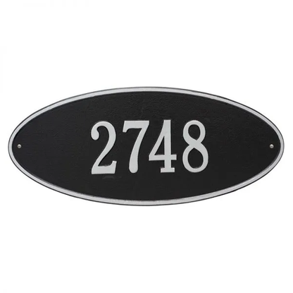 Whitehall 4009 Arch Marker Estate Wall Address Plaque in Black and Silver