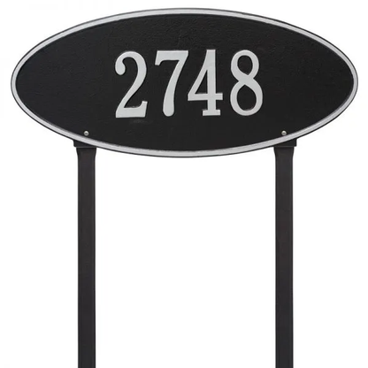 Whitehall Madison Oval Estate Address Plaque Lawn One Line
