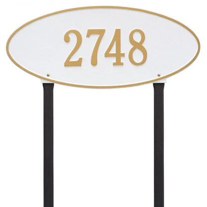 Whitehall Madison Oval Estate Address Plaque Lawn One Line