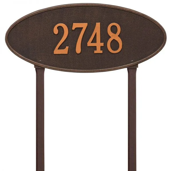 Whitehall 4011 Arch Marker Estate Lawn Address Plaque in Oil Rubbed Bronze