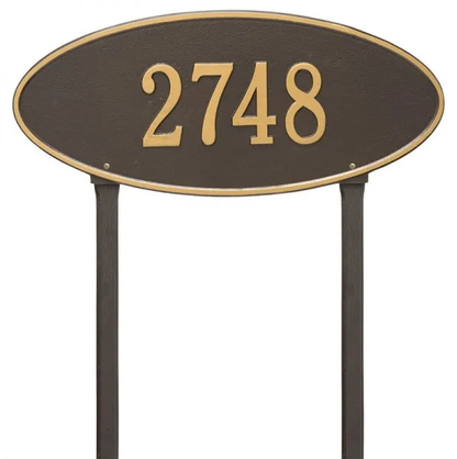 Whitehall 4011 Arch Marker Estate Lawn Address Plaque in Bronze and Gold