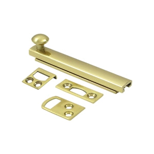 Deltana 4 Inch Concealed Screw Bolt - Polished Brass