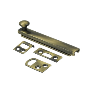 Deltana 4 Inch Concealed Screw Bolt - Antique Brass
