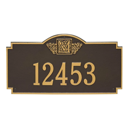 Whitehall 5003 Arch Marker Estate Lawn Address Plaque in Bronze and Gold