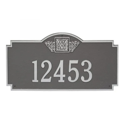 Whitehall 5003 Arch Marker Estate Lawn Address Plaque in Pewter and Silver
