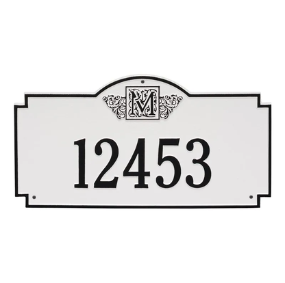 Whitehall 5003 Arch Marker Estate Lawn Address Plaque in White and Black