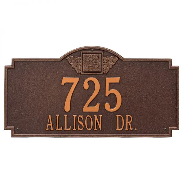Whitehall 5004 Arch Marker Estate Lawn Address Plaque in Antique Copper