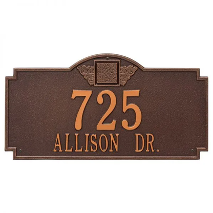 Whitehall 5004 Arch Marker Estate Lawn Address Plaque in Antique Copper