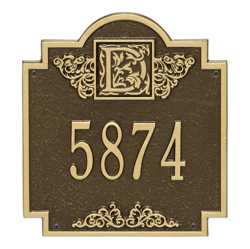 Whitehall 5005 Arch Marker Estate Lawn Address Plaque in Antique Brass