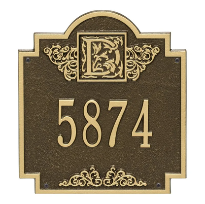 Whitehall 5005 Arch Marker Estate Lawn Address Plaque in Antique Brass