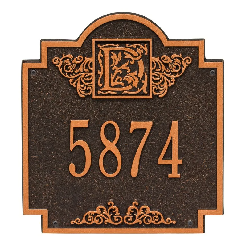 Whitehall 5005 Arch Marker Estate Lawn Address Plaque in Oil Rubbed Bronze