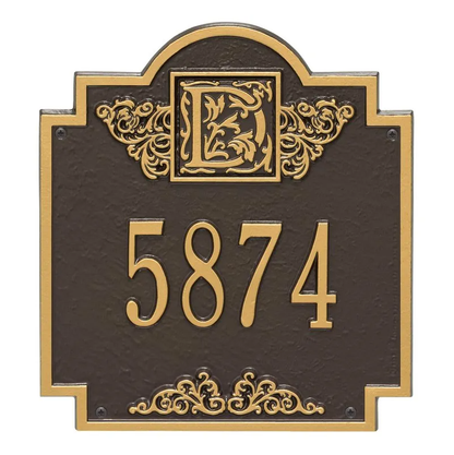Whitehall 5005 Arch Marker Estate Lawn Address Plaque in Bronze and Gold