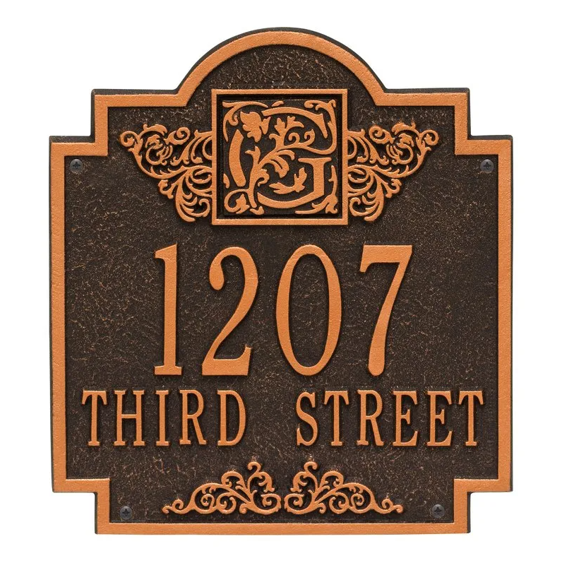 Whitehall 5006 Arch Marker Estate Lawn Address Plaque in Oil Rubbed Bronze