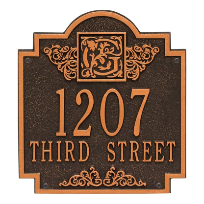 Whitehall 5006 Arch Marker Estate Lawn Address Plaque in Oil Rubbed Bronze