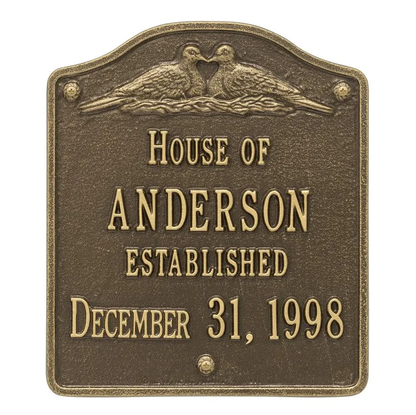 Whitehall 5009 Arch Marker Estate Wall Address Plaque in Antique Brass