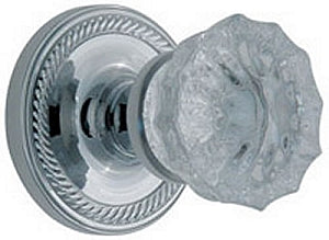 Nostalgic Warehouse Crystal Knob with Rope Rosette - Bright Chrome ( All Mortise Come W/ Keyhole )