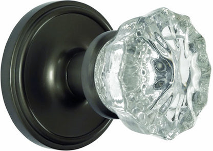 Nostalgic Warehouse Crystal Knob with Classic Rosette - Satin Nickel ( All Mortise Come W/ Keyhole )