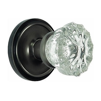 Nostalgic Warehouse Crystal Knob with Classic Rosette - Antique Pewter ( All Mortise Come W/ Keyhole )
