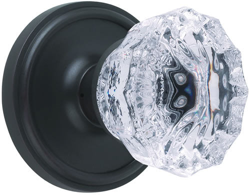 Nostalgic Warehouse Crystal Knob with Classic Rosette - Oil Rubbed Bronze ( All Mortise Come W/ Keyhole )